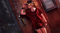 Red Anime hats Shorts red dress drawings asuka langley soryu 