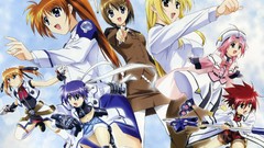 Red Anime hats Subaru pink hair uniforms yagami hayate Teana 