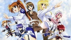 Red Anime hats Subaru pink hair uniforms yagami hayate Teana 