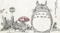 Red Anime Japanese ink totoro digital art