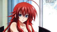 Red Anime long hair anime girls blue eyes redheads demons 