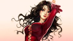 Red Anime red eyes anime girls ecchi boobs fantasy art Simple 