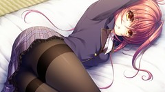 Red Anime skirts pink hair bondage pantyhose seifuku game cg 