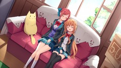 Red Anime sleeping brown anime girls school uniforms GJ-bu 