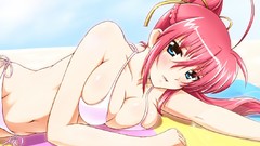 Red Anime turbo anime girls blue eyes mahou shoujo lyrical 