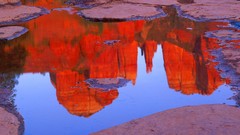 Red Arizona rocks crossing cathedrals rock formations