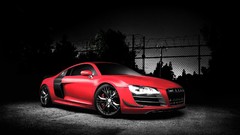 Red Audi cars audi r8 vehicles dark background red cars Audi R8 
