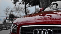 Red Audi cars selective coloring