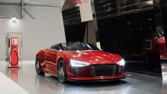 Red Audi Station cars Tron Spyder Den charging