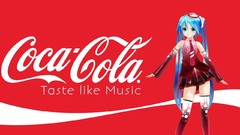 Red background coca-cola hatsune miku