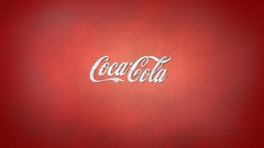 Red background coca-cola logos