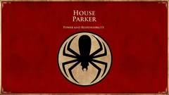 Red background game of thrones crossovers Spider-man logo 