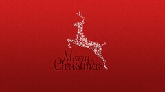 red background reindeer digital art Christmas Simple Background