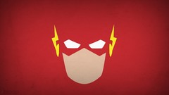 Red background superheroes minimalistic blo0p Flash (superhero)