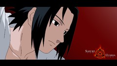 Red background uchiha sasuke sharingan naruto shippuden anime 