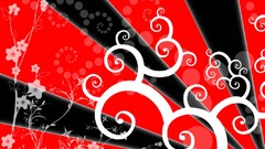 red black Flowers abstract digital art