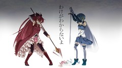 Red blade Anime anime girls boots mahou shoujo madoka magica 