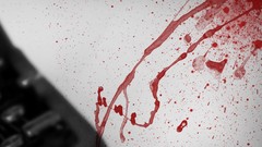 Red blood white background keyboards Biutiful (movie)