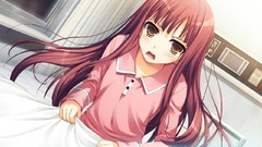 Red brown pajamas long hair tomose shunsaku game cg koi