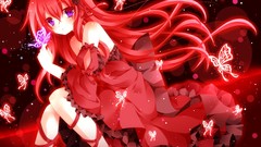 Red Butterflies dress anime girls vocaloid megurine luka purple 