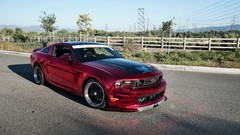 Red cars American racing Ford mustang muscle cars