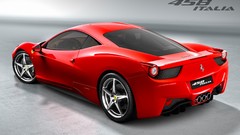 Red cars back view ferrari 458 italia