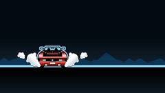 Red cars convertible back view vehicles burnout minimalistic 