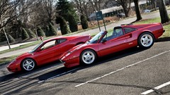 Red cars Ferrari parking