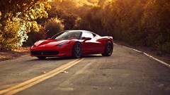 Red cars Ferrari roads ferrari 458 italia