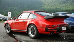 Red cars forests classic cars Porsche 930 Turbo