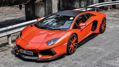 Red cars Lamborghini top view vehicles Supercars italian cars 