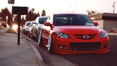 Red cars Mazda street
