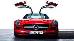 Red cars mercedes-benz sls amg Mercedes-Benz SLS AMG E-Cell