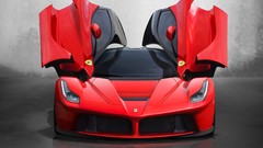 Red cars sports cars Italian Gull-wing door Ferrari LaFerrari