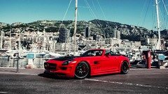 Red cars supercar Engines vehicles hamann sls amg mercedes benz 
