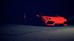 Red cars Supercars Lamborghini-Aventador