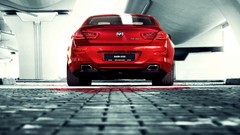 Red cars vehicles bmw m6 rear view cars