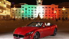 Red cars vehicles Maserati GranCabrio