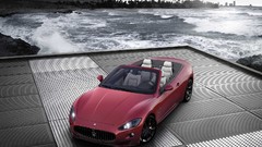 Red cars vehicles Maserati GranCabrio