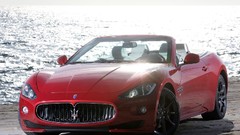 Red cars vehicles Maserati GranCabrio