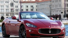 Red cars vehicles Maserati GranCabrio