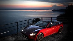 Red cars vehicles Maserati GranCabrio