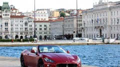 Red cars vehicles Maserati GranCabrio