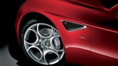 Red cars wheel wheels close-up Alfa Romeo shadows vehicles Rims 