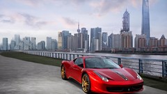 Red China cityscapes ferrari 458 italia