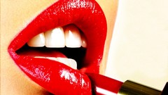 Red close-up lips lipstick red lipstick