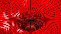 Red close-up Umbrellas lines vibrant