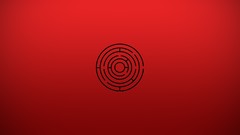 Red Concept labyrinth minimalistic artwork