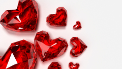 Red crystals Hearts