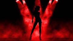 Red design woman abstract Metallic dancing hexagon spotlight